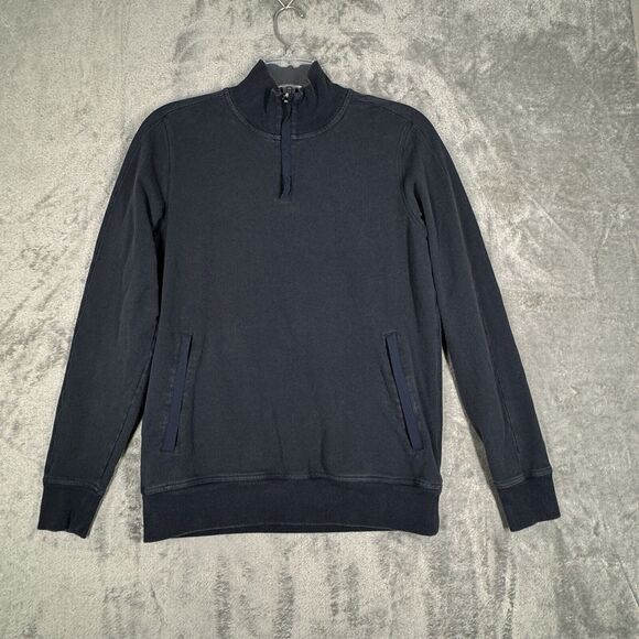 Mack Weldon Shirt Mens Medium Gray Quarter Zip Sweatshirt Preppy Neutral Golf - Picture 2 of 7